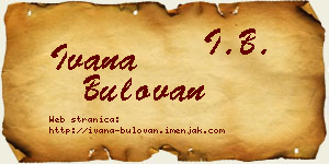 Ivana Bulovan vizit kartica
